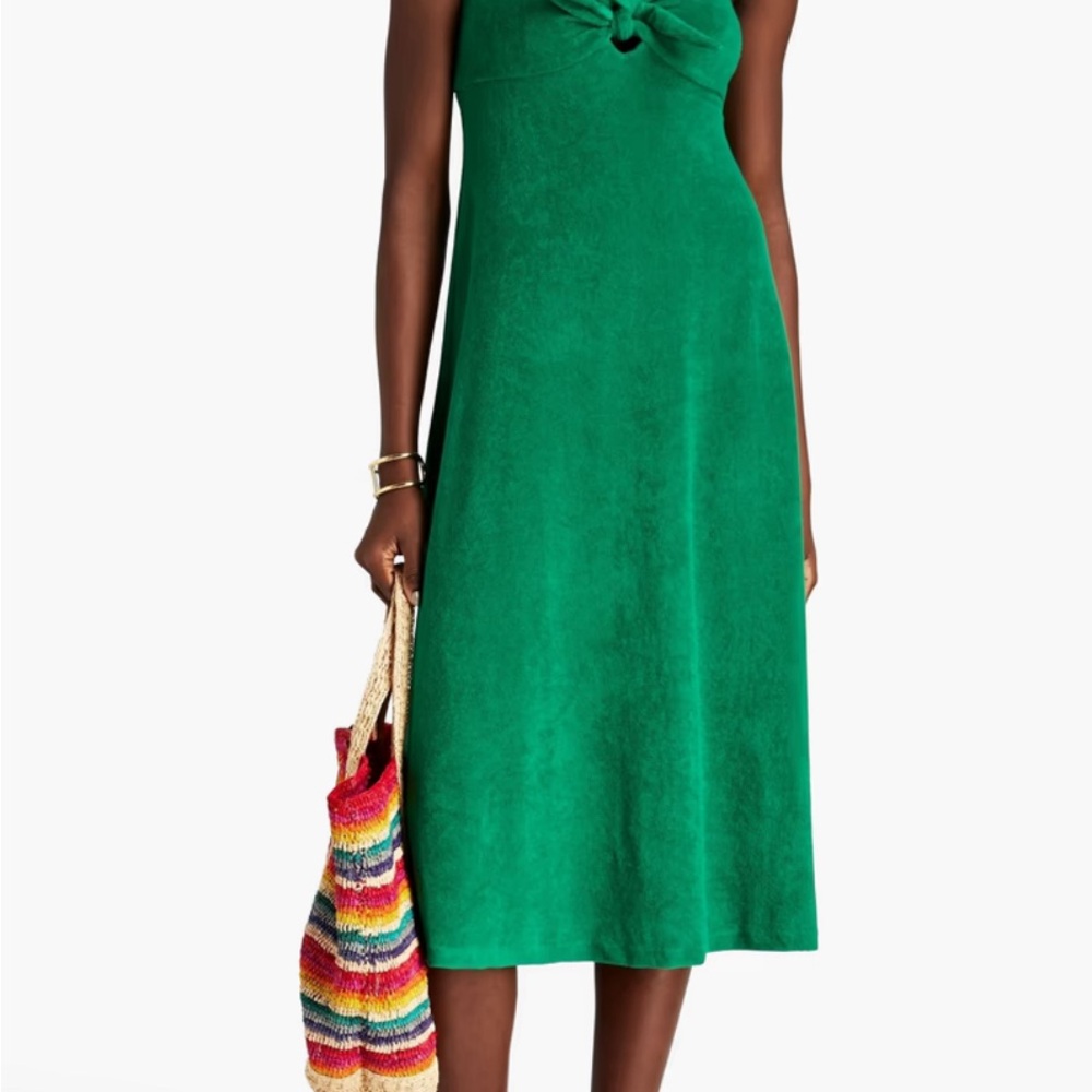 Zimmermann Strapless cutout cotton-blend terry midi dress